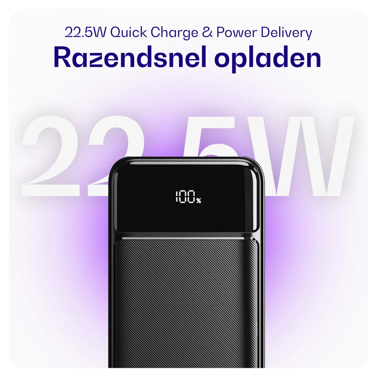Buddi Boost 30.000 mAh Powerbank Met Display Duo Pack Zwart 22.5W afbeelding 9