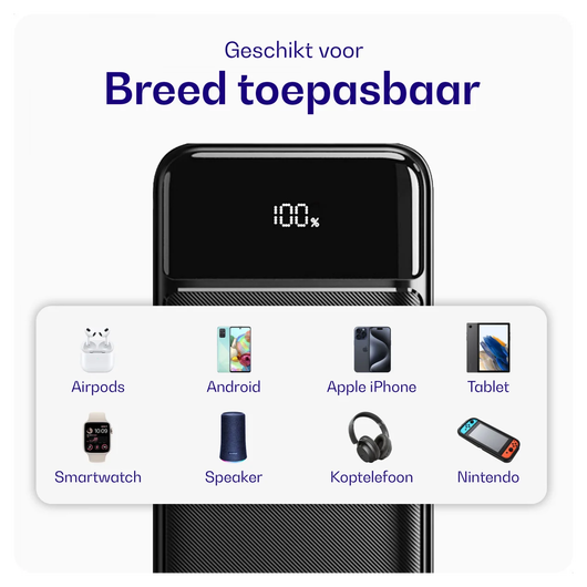 Buddi Boost 30.000 mAh Powerbank Met Display Duo Pack Zwart 22.5W afbeelding 12