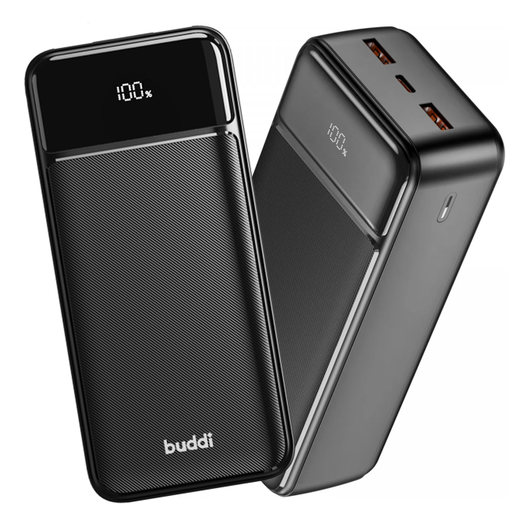 Buddi Boost 30.000 mAh Powerbank Met Display Duo Pack Zwart 22.5W afbeelding 2