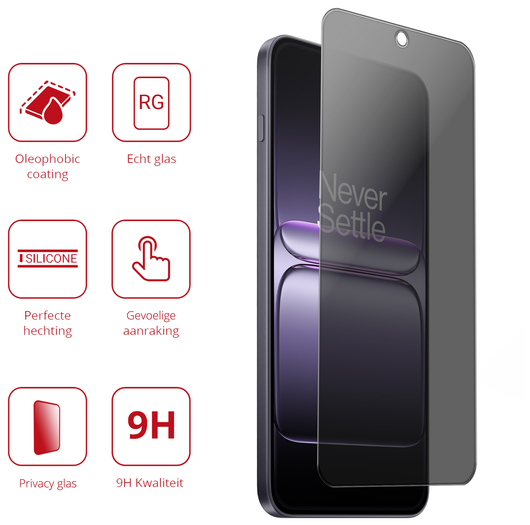 Rosso OnePlus Nord 5 9H Tempered Glass Screen Protector Privacy afbeelding 2