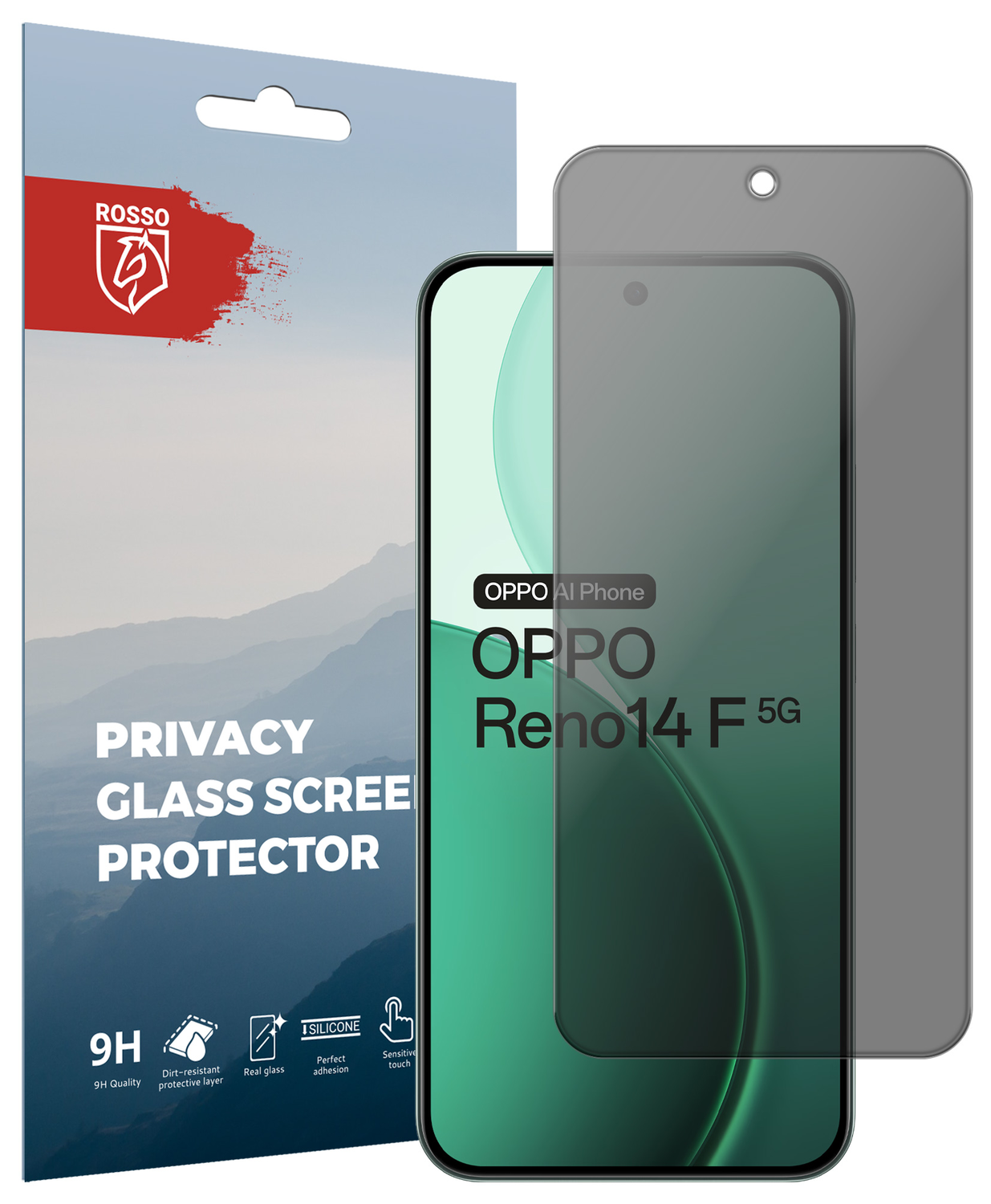 Rosso Oppo Reno 14 F 9H Tempered Glass Screen Protector Privacy afbeelding 1