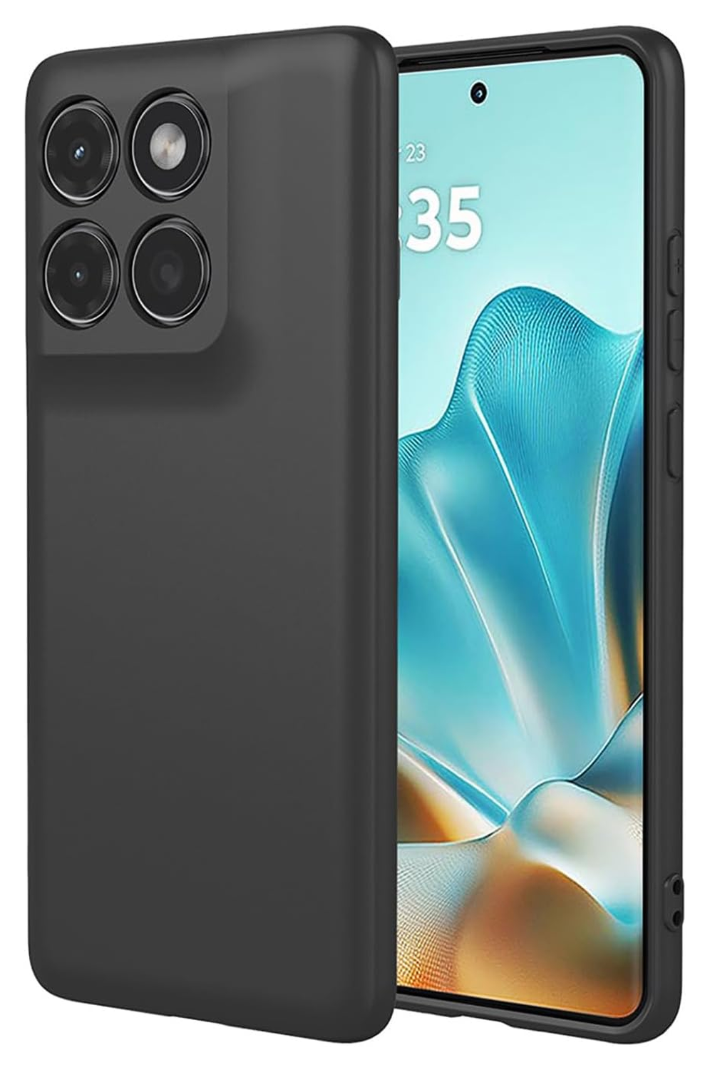 Motorola Edge 60 Hoesje Dun TPU Back Cover Matte Zwart afbeelding 1