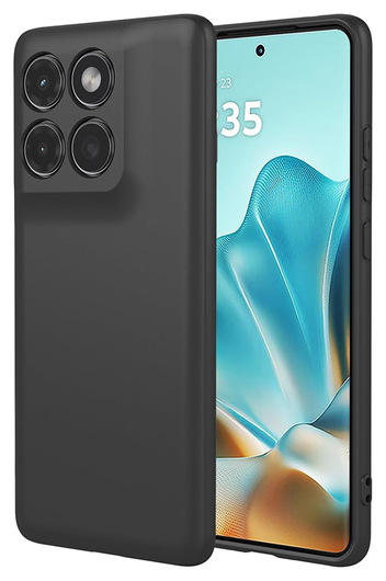 Motorola Edge 60 Hoesje Dun TPU Back Cover Matte Zwart afbeelding 1