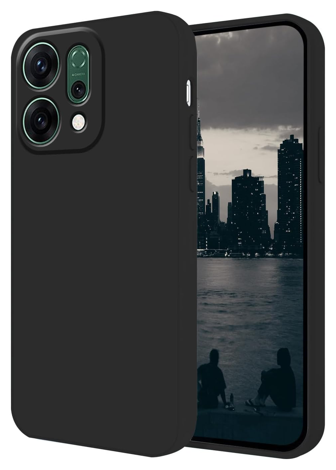 Oppo Reno 14 Hoesje Dun TPU Back Cover Matte Zwart afbeelding 1