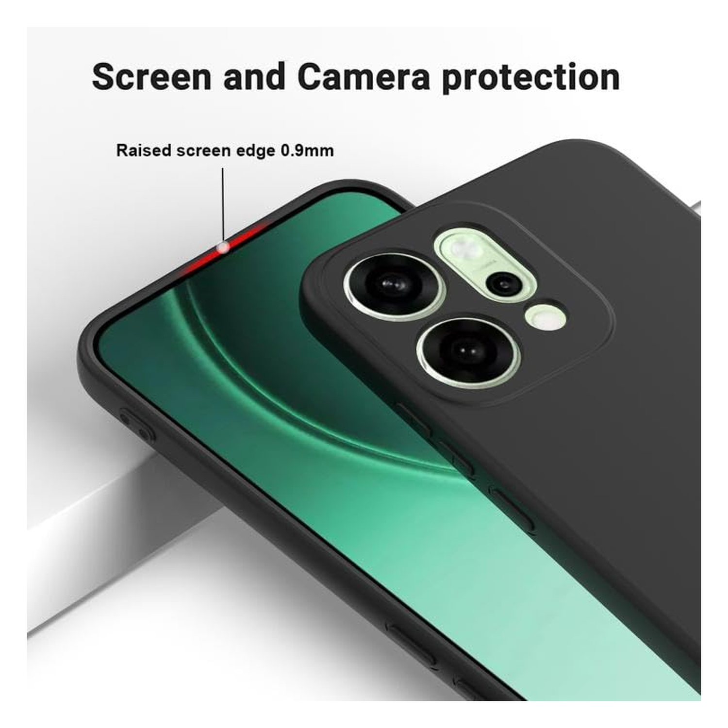 Oppo Reno 14 Hoesje Dun TPU Back Cover Matte Zwart afbeelding 3