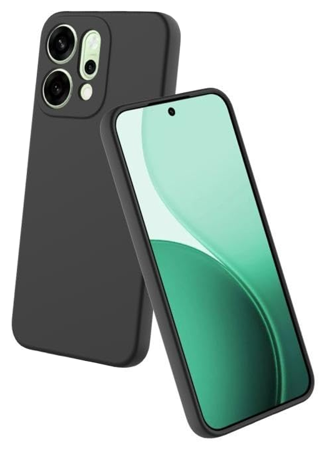 Oppo Reno 14 Hoesje Dun TPU Back Cover Matte Zwart afbeelding 1