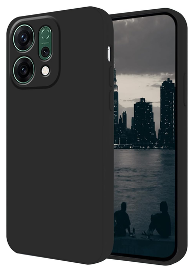 Oppo Reno 14 Hoesje Dun TPU Back Cover Matte Zwart afbeelding 1