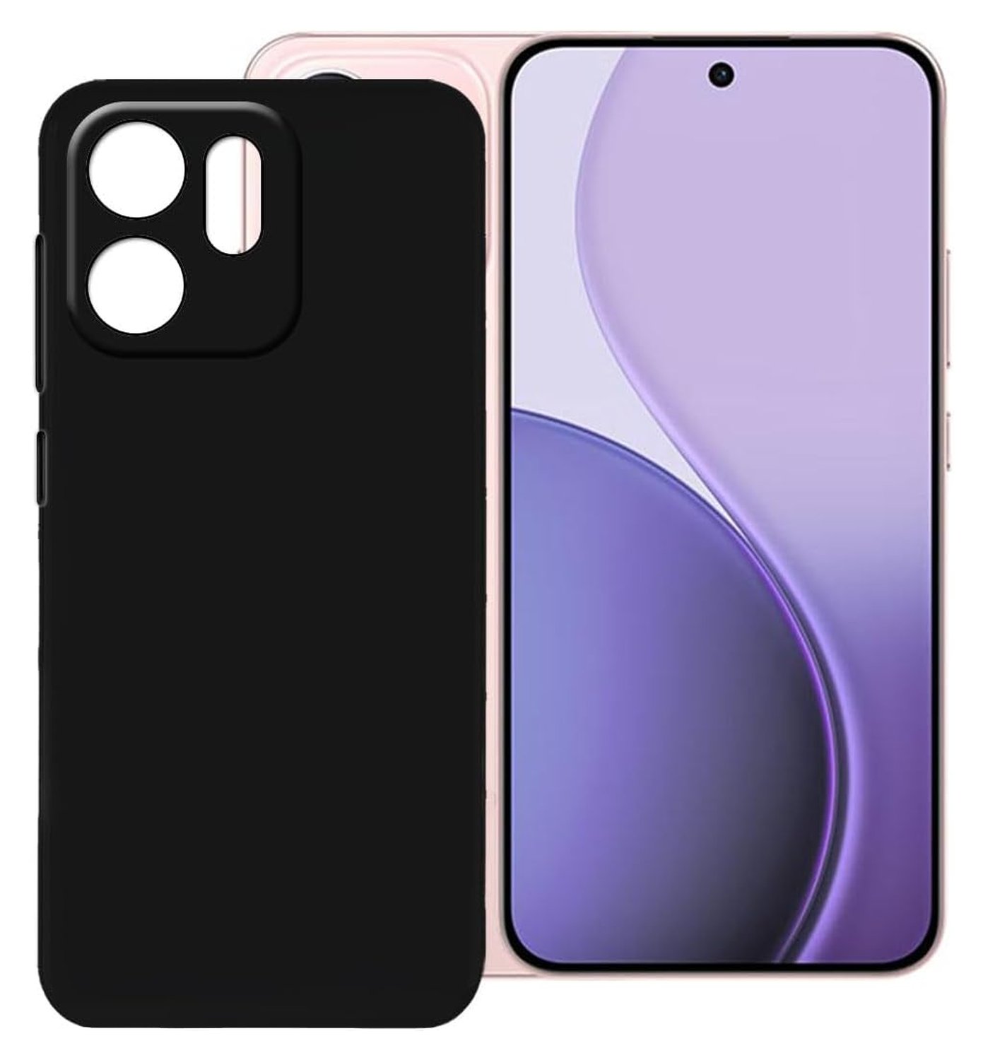 Oppo Reno 14 F Hoesje Dun TPU Back Cover Matte Zwart afbeelding 2