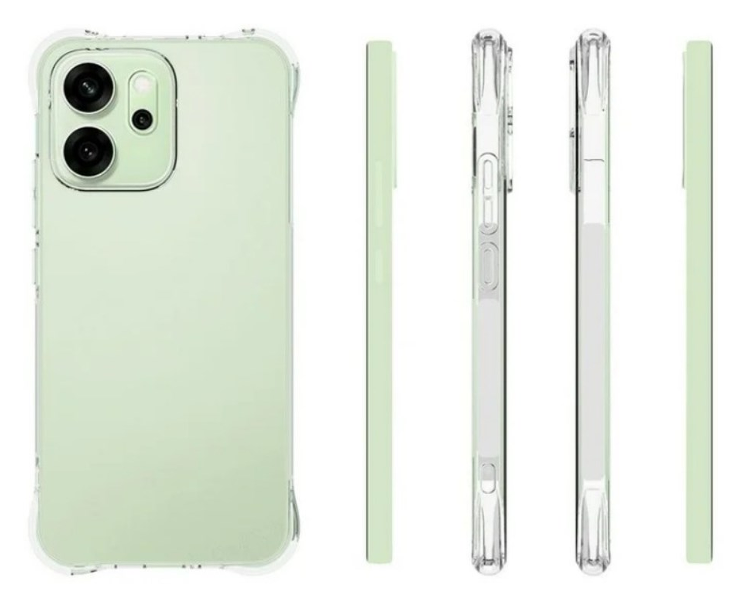 Oppo Reno 14 Hoesje Schokbestendig en Dun TPU Back Cover Transparant afbeelding 6