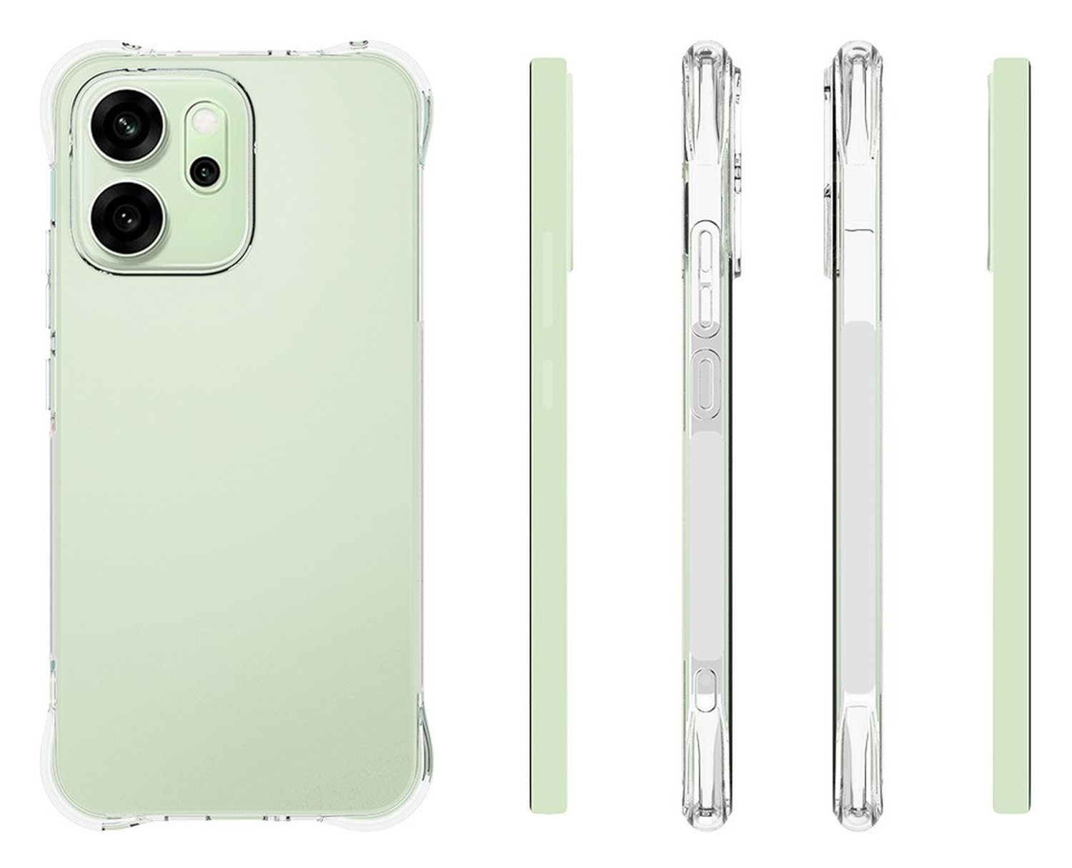 Oppo Reno 14 F Hoesje Schokbestendig en Dun TPU Back Cover Transparant afbeelding 6