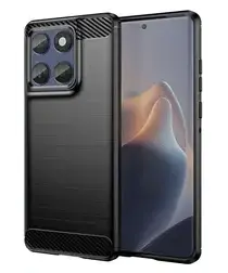 Motorola Edge 60 Hoesje Geborsteld TPU Flexibele Back Cover Zwart afbeelding