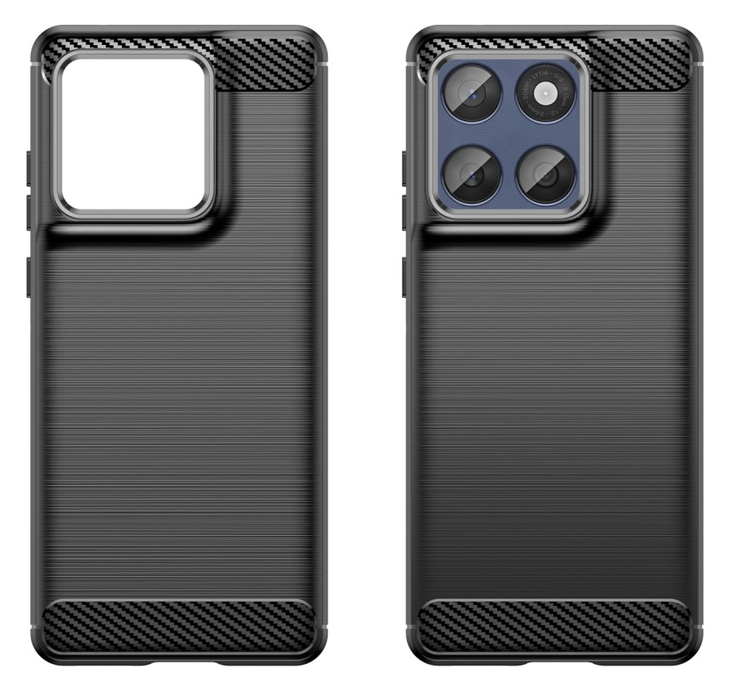 Motorola Edge 60 Hoesje Geborsteld TPU Flexibele Back Cover Zwart afbeelding 2