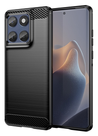 Motorola Edge 60 Hoesje Geborsteld TPU Flexibele Back Cover Zwart