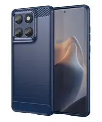 Motorola Edge 60 Hoesje Geborsteld TPU Flexibele Back Cover Blauw afbeelding