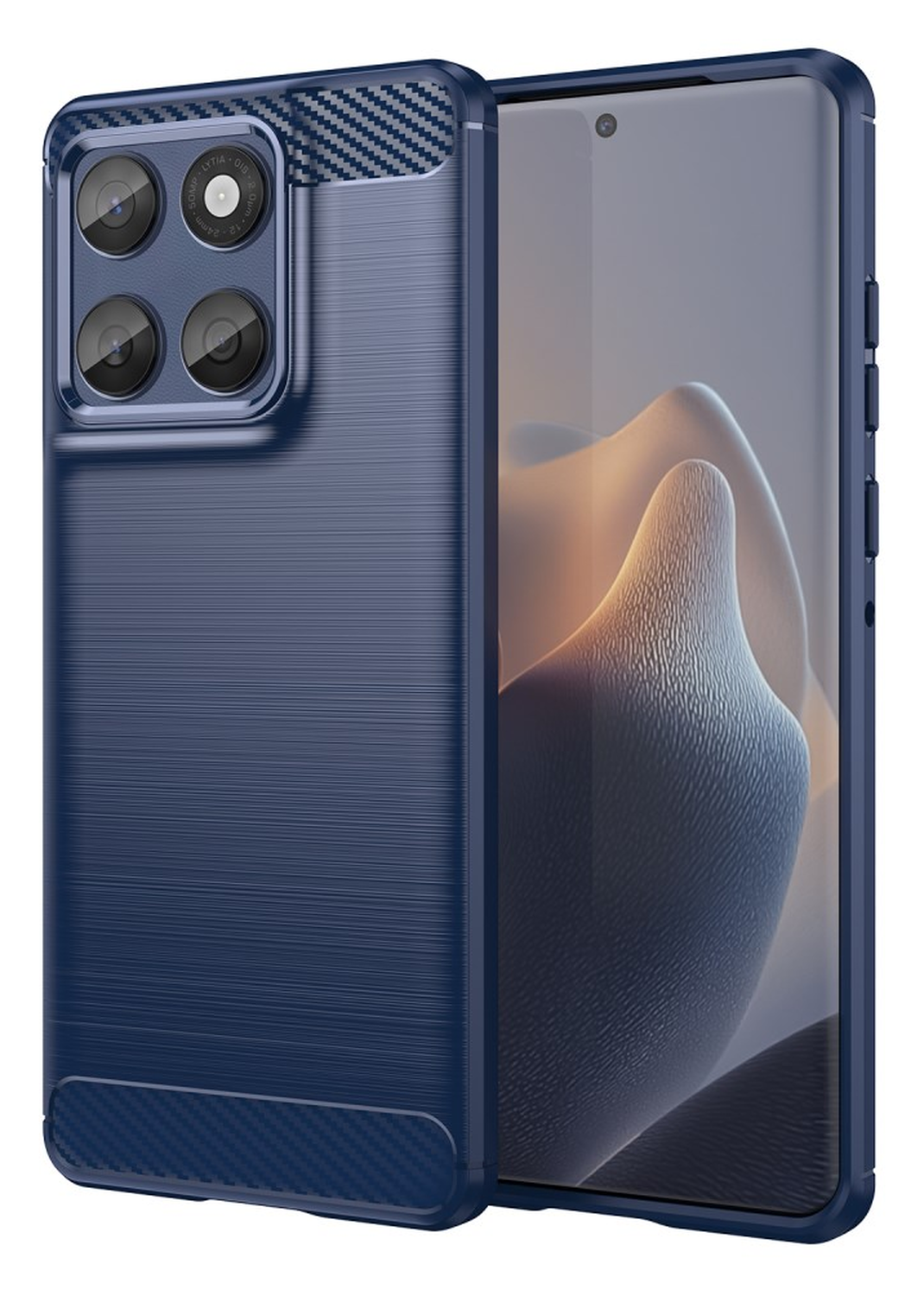Motorola Edge 60 Hoesje Geborsteld TPU Flexibele Back Cover Blauw afbeelding 1