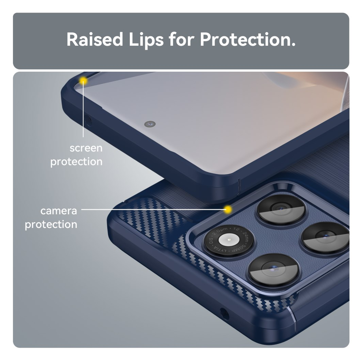 Motorola Edge 60 Hoesje Geborsteld TPU Flexibele Back Cover Blauw afbeelding 7