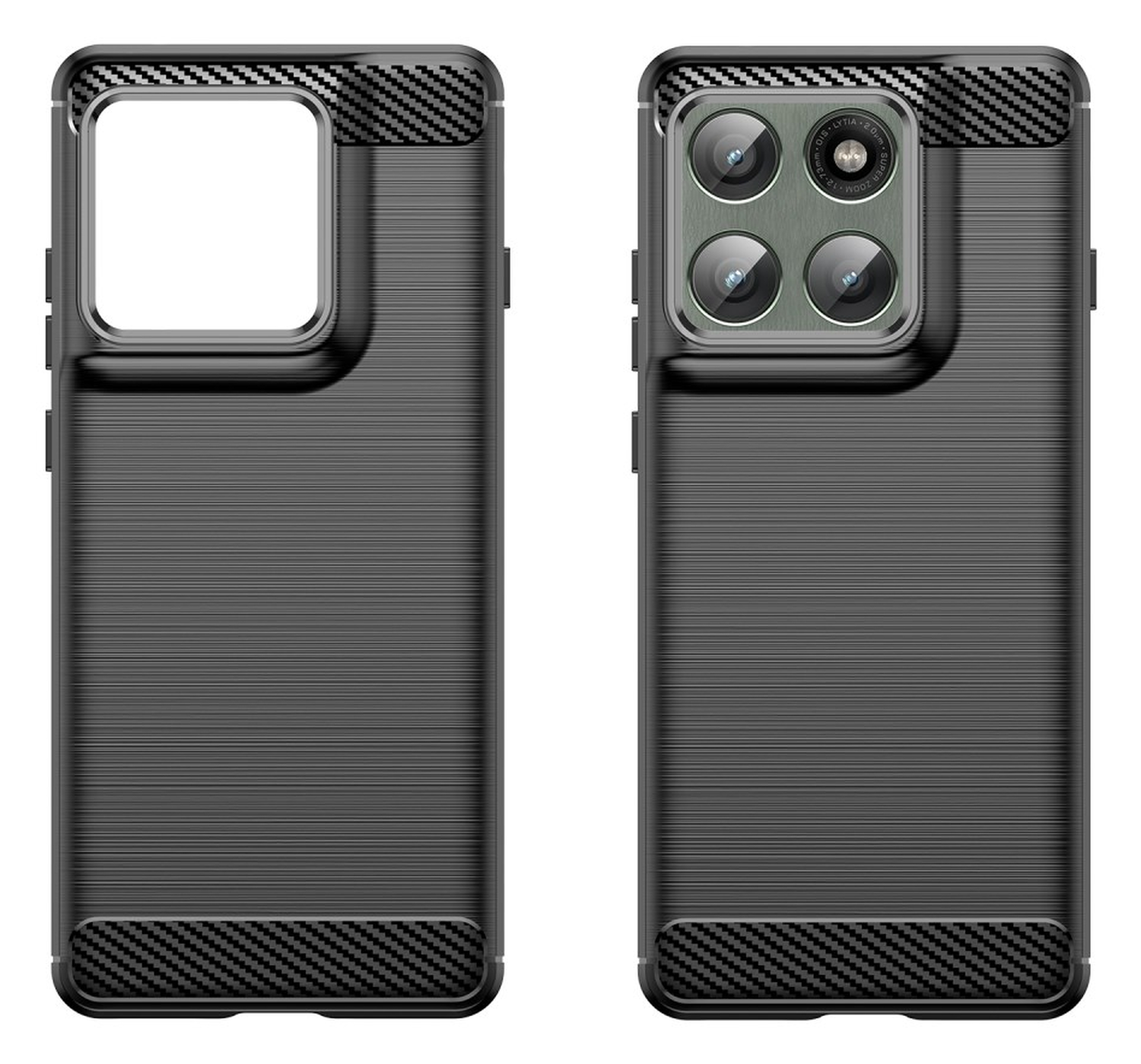 Motorola Edge 60 Pro Hoesje Geborsteld TPU Flexibele Back Cover Zwart afbeelding 2