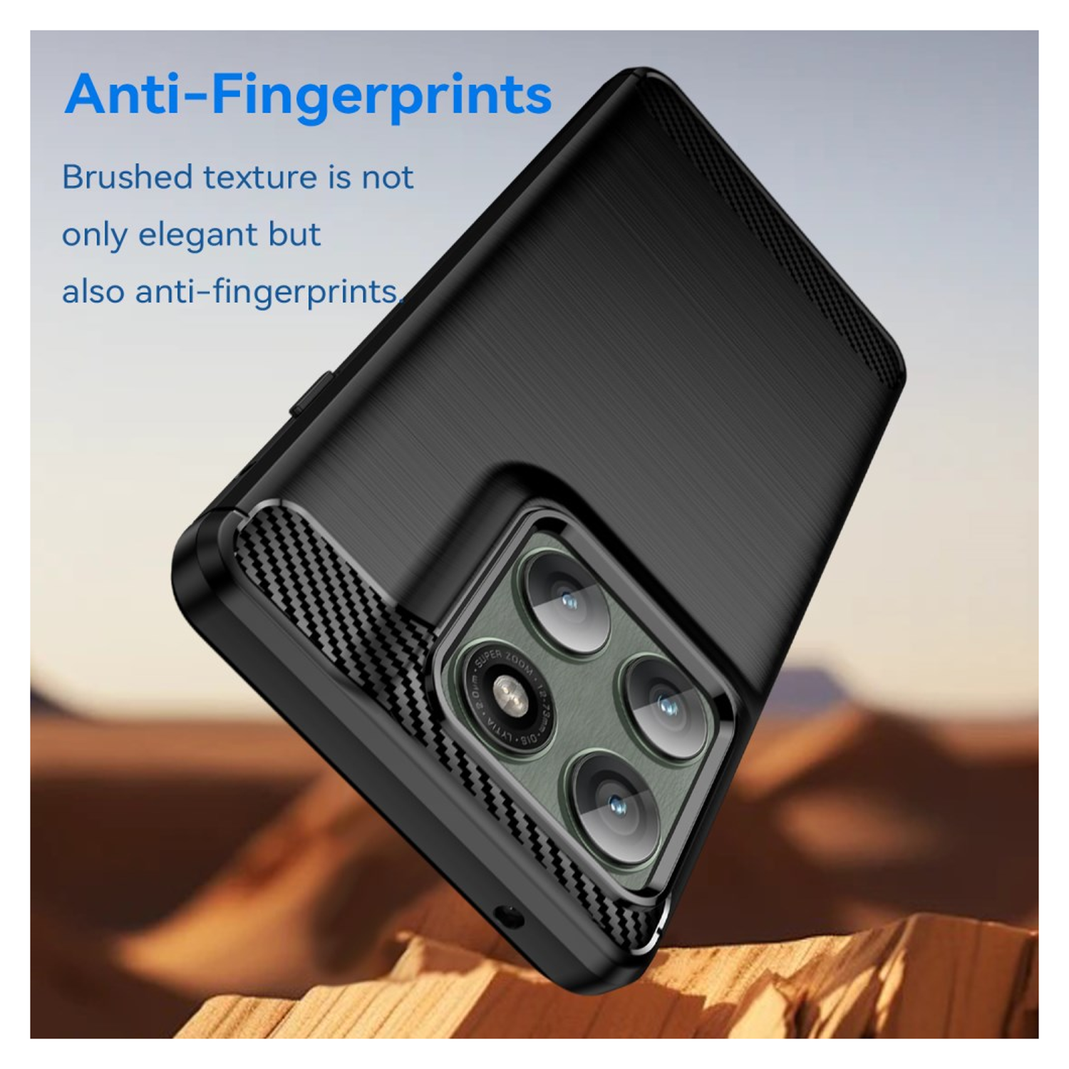 Motorola Edge 60 Pro Hoesje Geborsteld TPU Flexibele Back Cover Zwart afbeelding 4