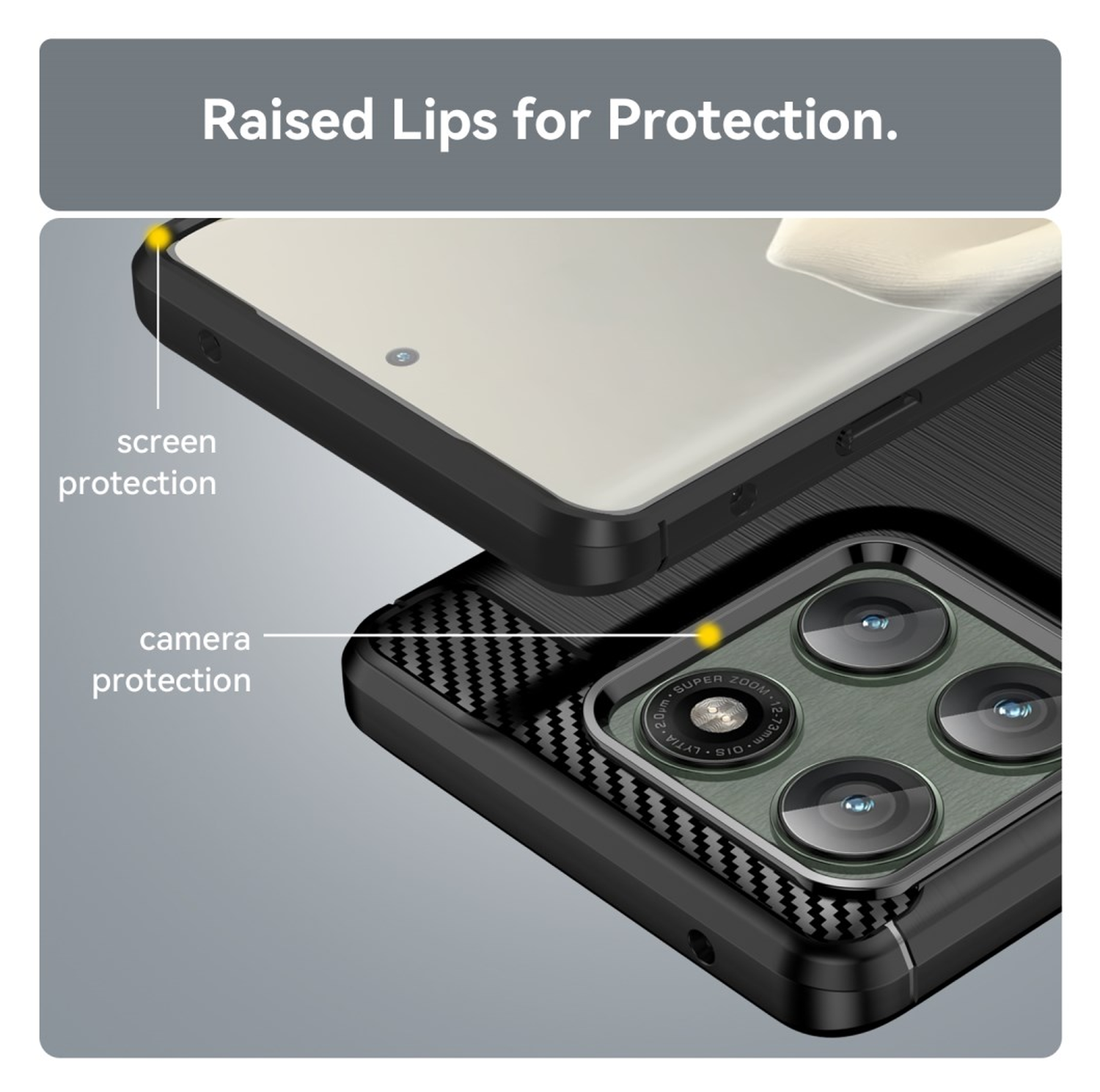 Motorola Edge 60 Pro Hoesje Geborsteld TPU Flexibele Back Cover Zwart afbeelding 7