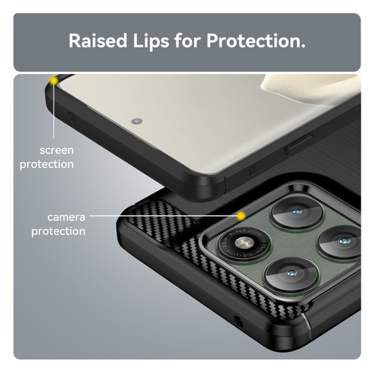 Motorola Edge 60 Pro Hoesje Geborsteld TPU Flexibele Back Cover Zwart afbeelding 7