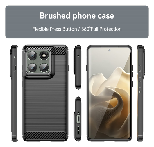 Motorola Edge 60 Pro Hoesje Geborsteld TPU Flexibele Back Cover Zwart afbeelding 8