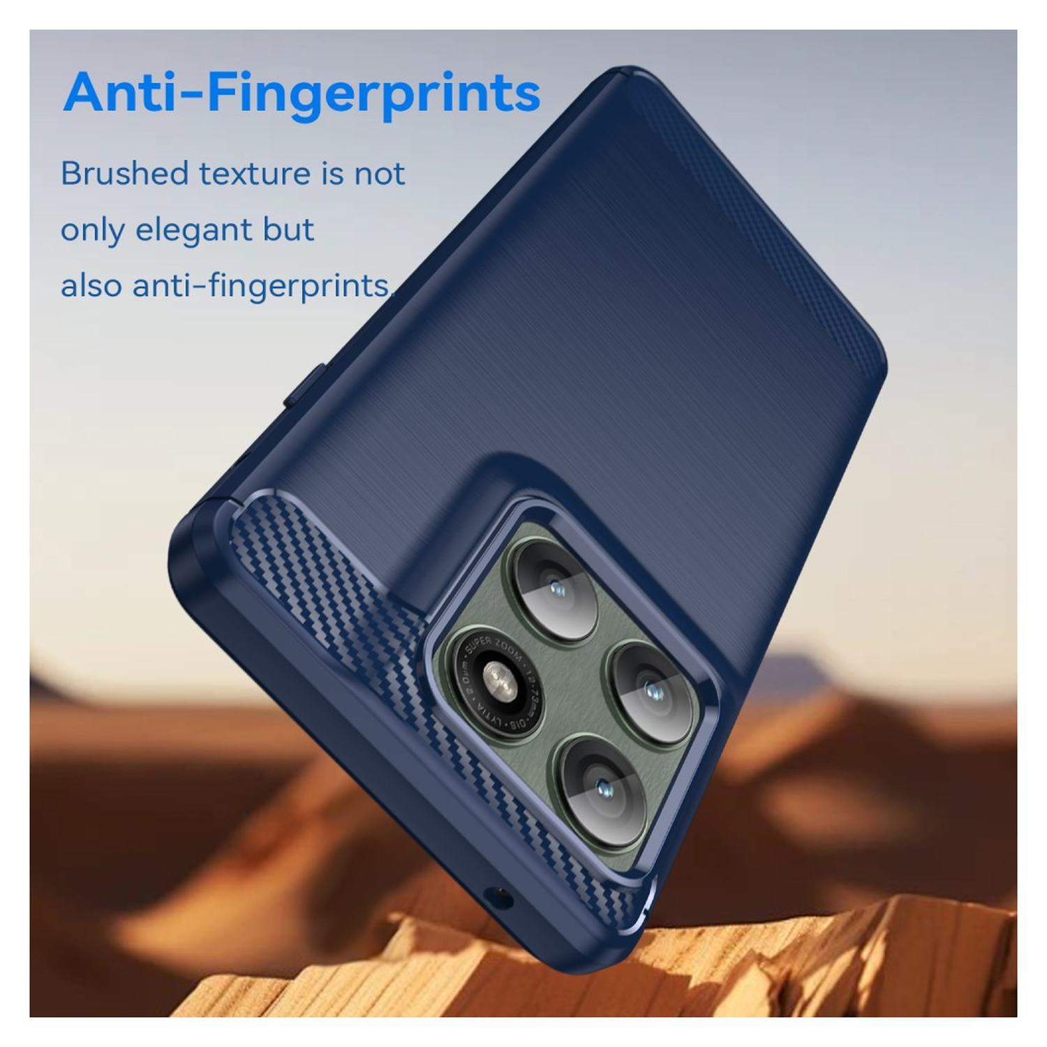 Motorola Edge 60 Pro Hoesje Geborsteld TPU Flexibele Back Cover Blauw afbeelding 4