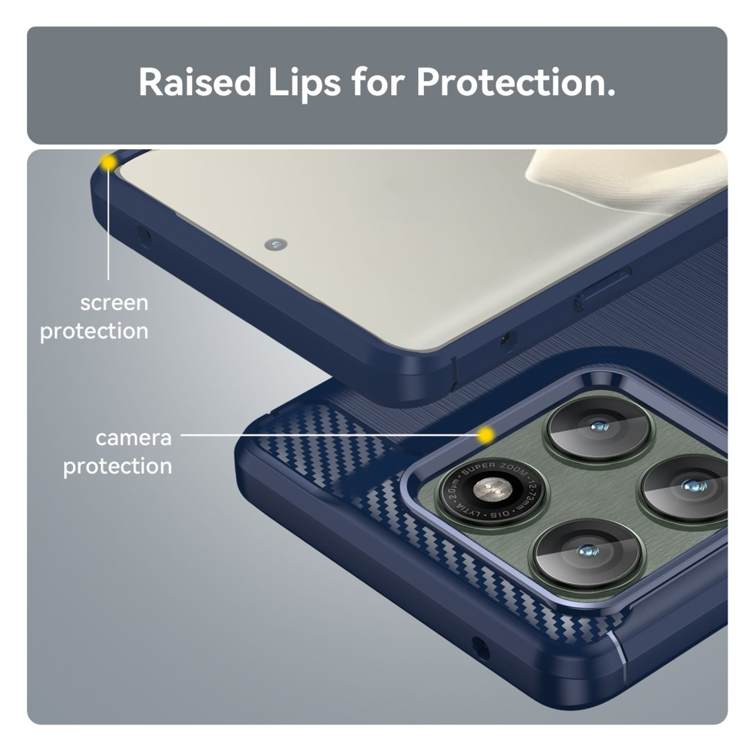 Motorola Edge 60 Pro Hoesje Geborsteld TPU Flexibele Back Cover Blauw afbeelding 7