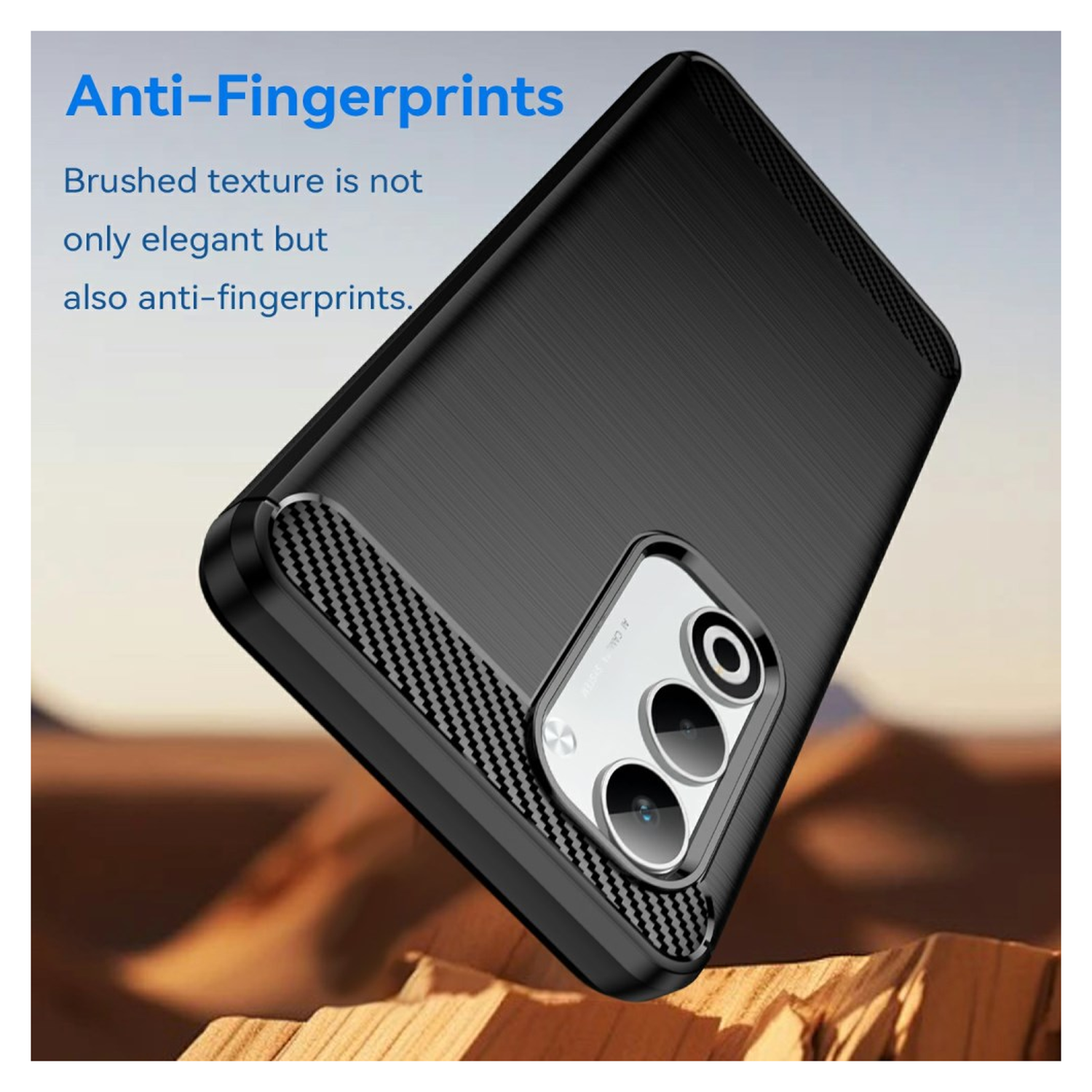 Oppo A5 (2025) Hoesje Geborsteld TPU Flexibele Back Cover Zwart afbeelding 4