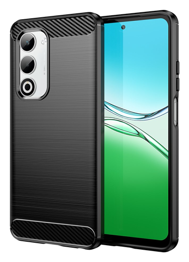 Oppo A5 (2025) Hoesje Geborsteld TPU Flexibele Back Cover Zwart afbeelding 1