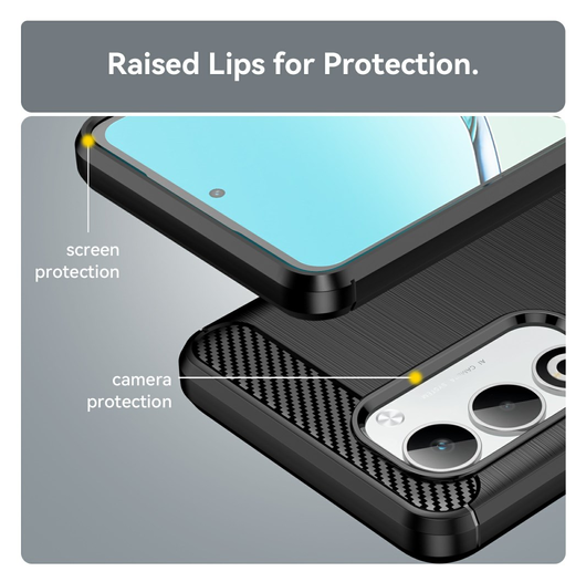 Oppo A5 (2025) Hoesje Geborsteld TPU Flexibele Back Cover Zwart afbeelding 7