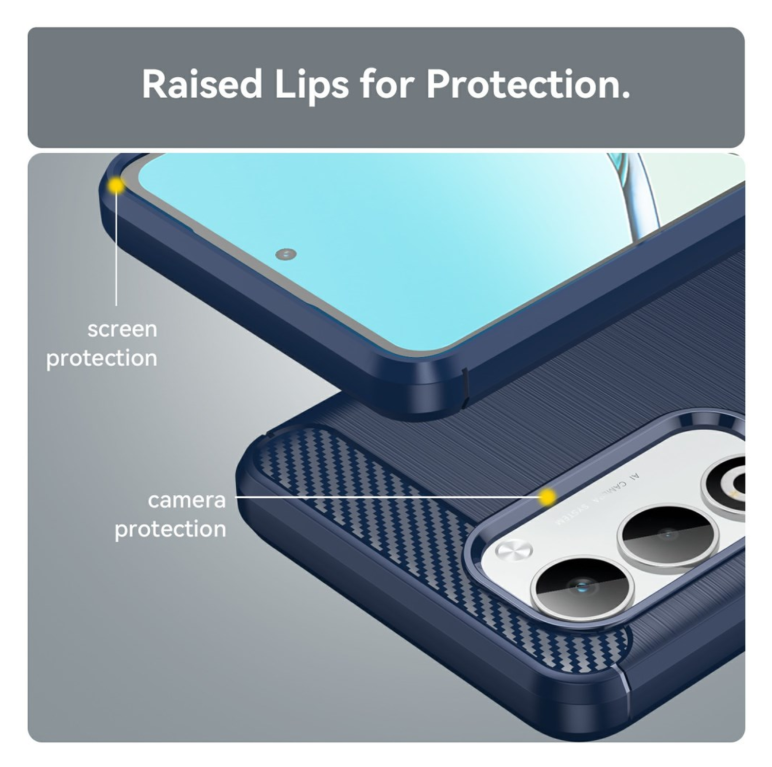 Oppo A5 (2025) Hoesje Geborsteld TPU Flexibele Back Cover Blauw afbeelding 7