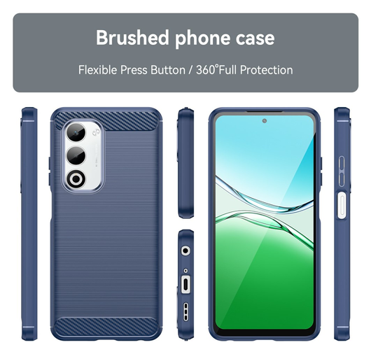 Oppo A5 (2025) Hoesje Geborsteld TPU Flexibele Back Cover Blauw afbeelding 8