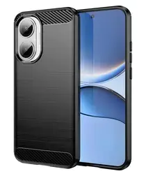 Xiaomi Poco F7 Hoesje Geborsteld TPU Flexibele Back Cover Zwart afbeelding