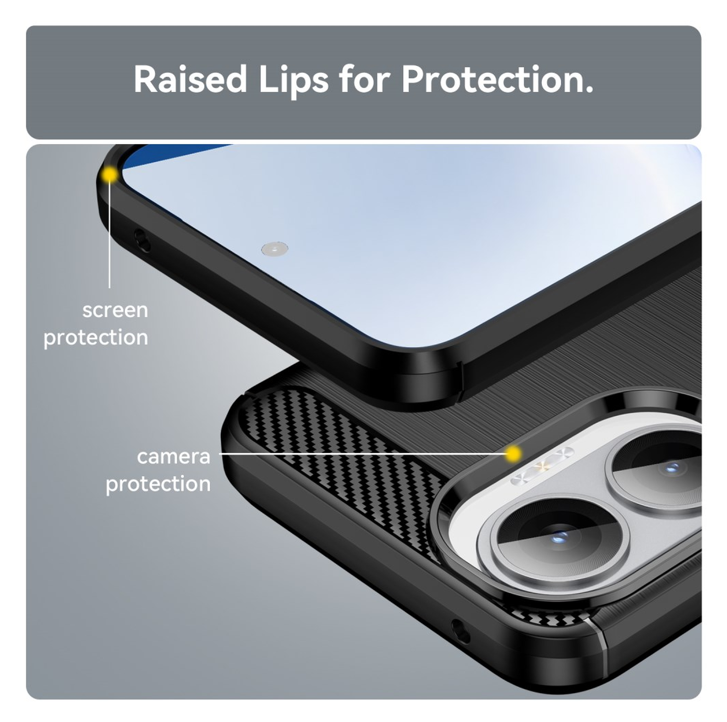 Xiaomi Poco F7 Hoesje Geborsteld TPU Flexibele Back Cover Zwart afbeelding 7