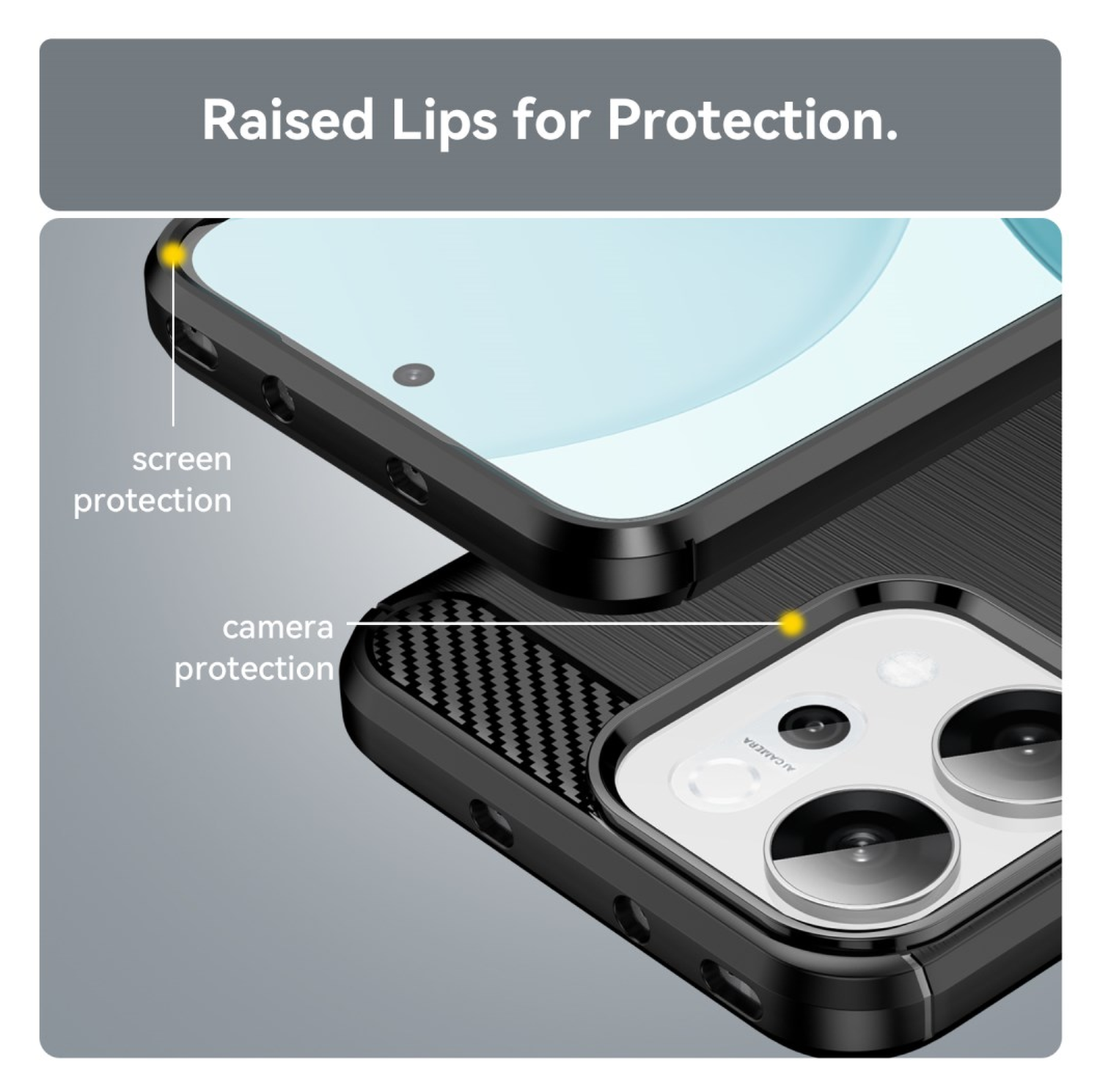 Oppo Reno 14 Hoesje Geborsteld TPU Flexibele Back Cover Zwart afbeelding 8