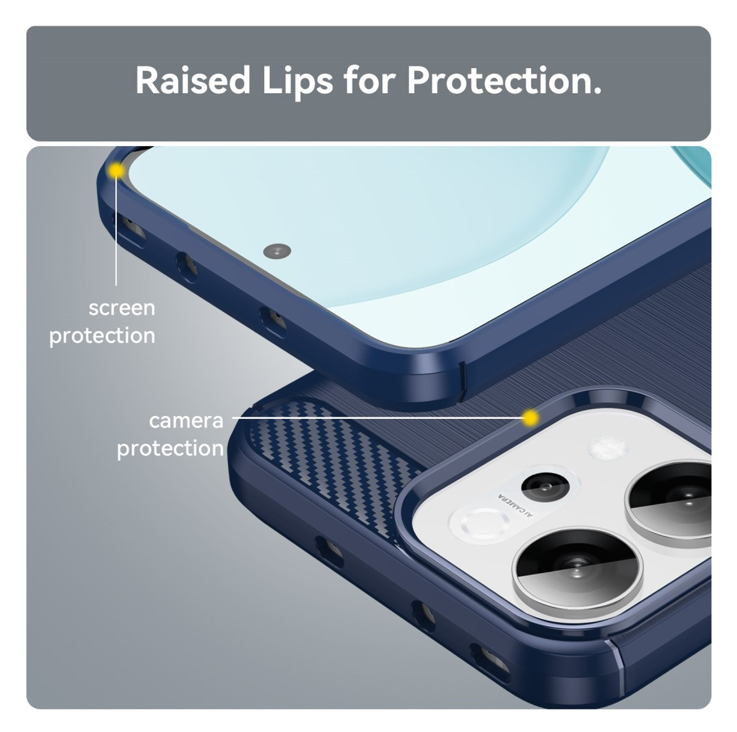 Oppo Reno 14 Hoesje Geborsteld TPU Flexibele Back Cover Blauw afbeelding 8