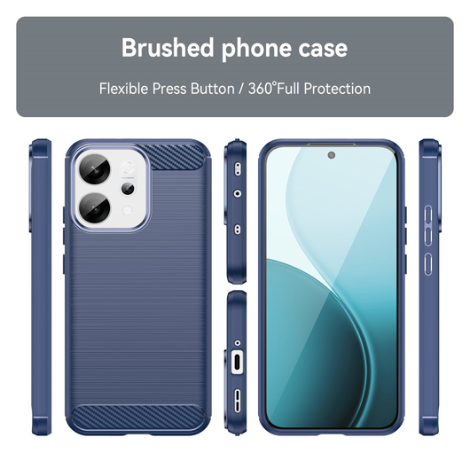 Oppo Reno 14 Hoesje Geborsteld TPU Flexibele Back Cover Blauw afbeelding 4