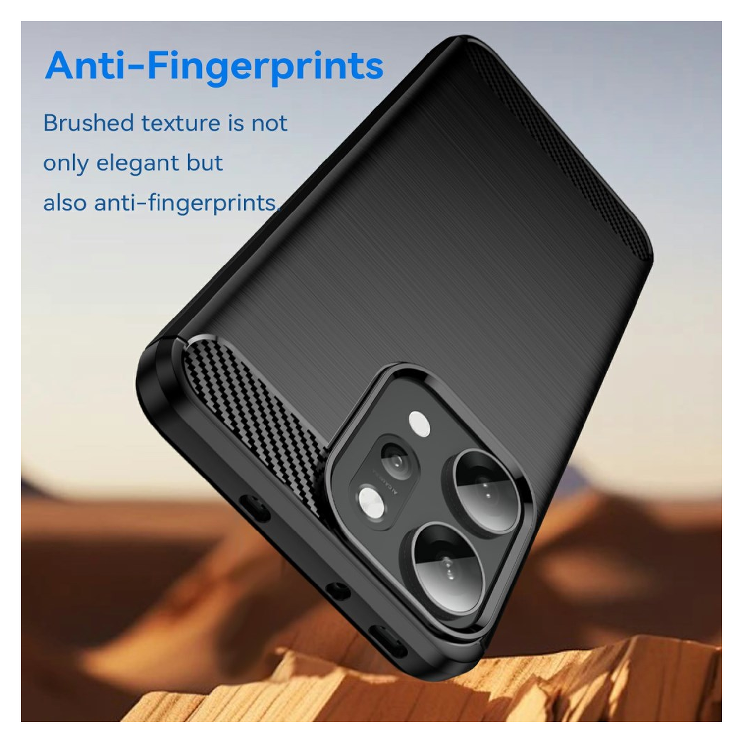Oppo Reno 14 Pro Hoesje Geborsteld TPU Flexibele Back Cover Zwart afbeelding 4