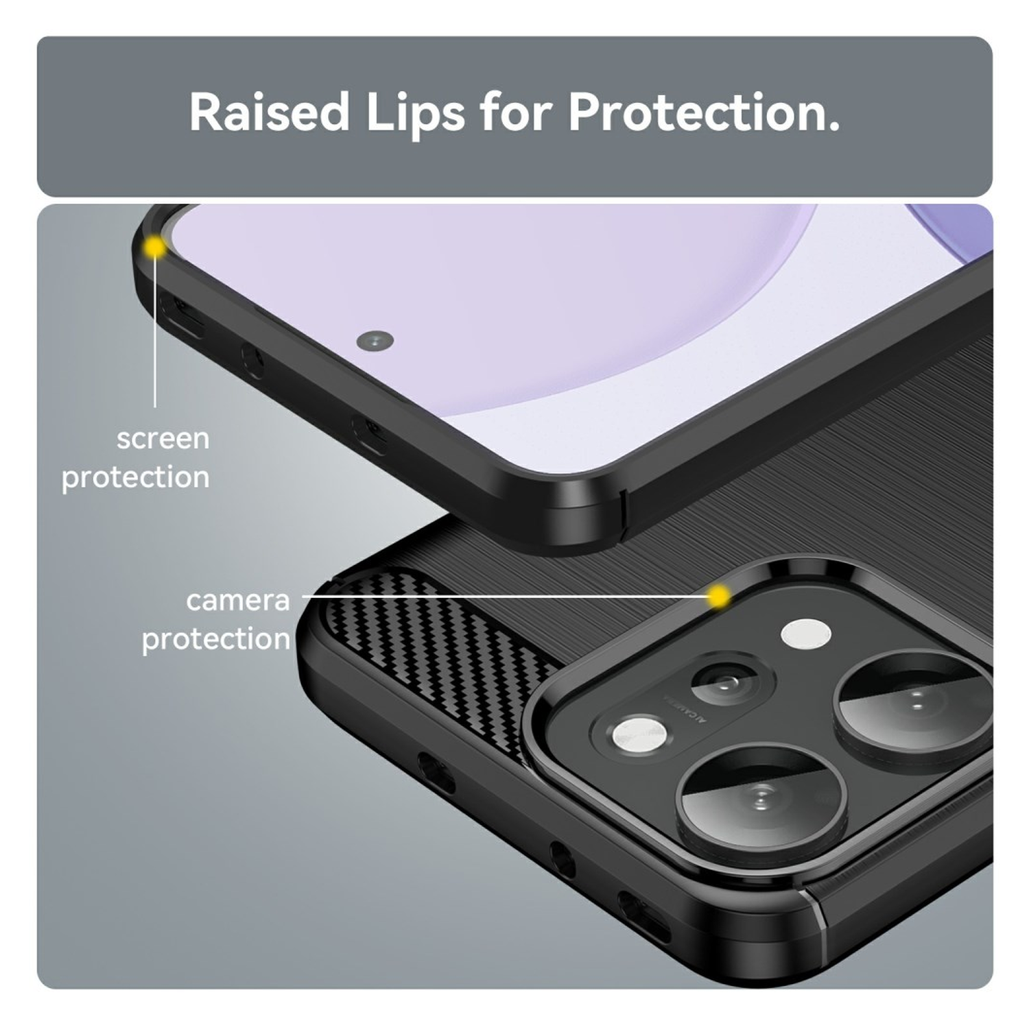 Oppo Reno 14 Pro Hoesje Geborsteld TPU Flexibele Back Cover Zwart afbeelding 7