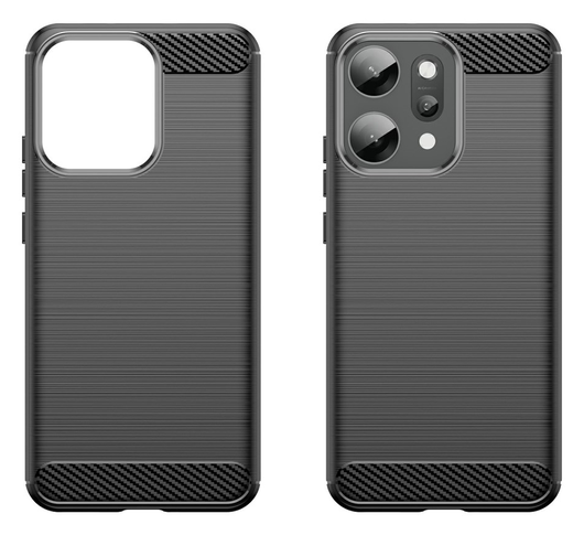 Oppo Reno 14 Pro Hoesje Geborsteld TPU Flexibele Back Cover Zwart afbeelding 2