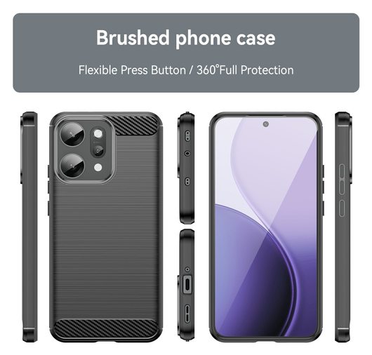 Oppo Reno 14 Pro Hoesje Geborsteld TPU Flexibele Back Cover Zwart afbeelding 8