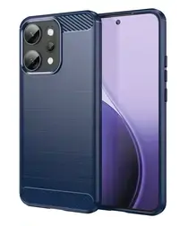 Oppo Reno 14 Pro Hoesje Geborsteld TPU Flexibele Back Cover Blauw afbeelding