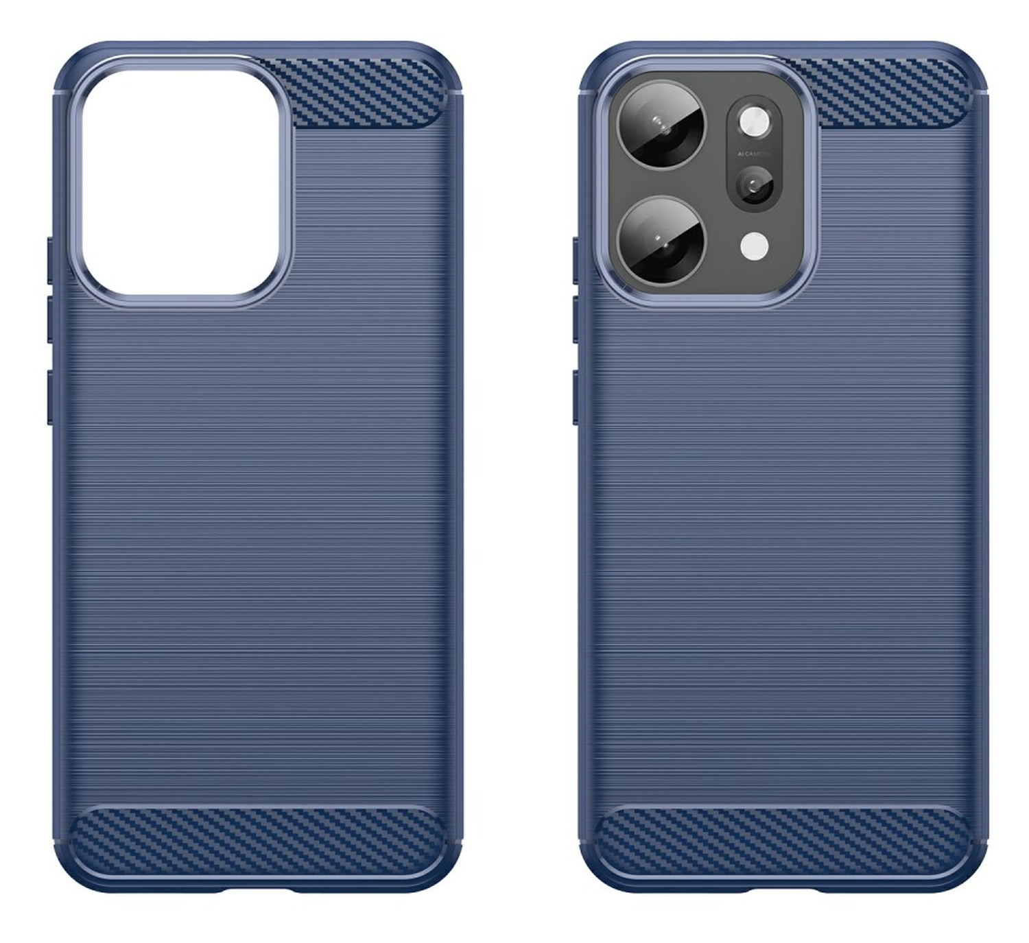 Oppo Reno 14 Pro Hoesje Geborsteld TPU Flexibele Back Cover Blauw afbeelding 2