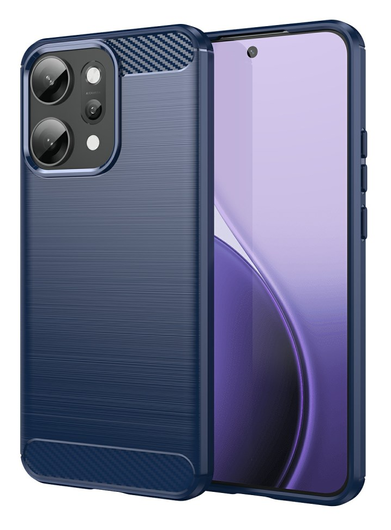 Oppo Reno 14 Pro Hoesje Geborsteld TPU Flexibele Back Cover Blauw afbeelding 1