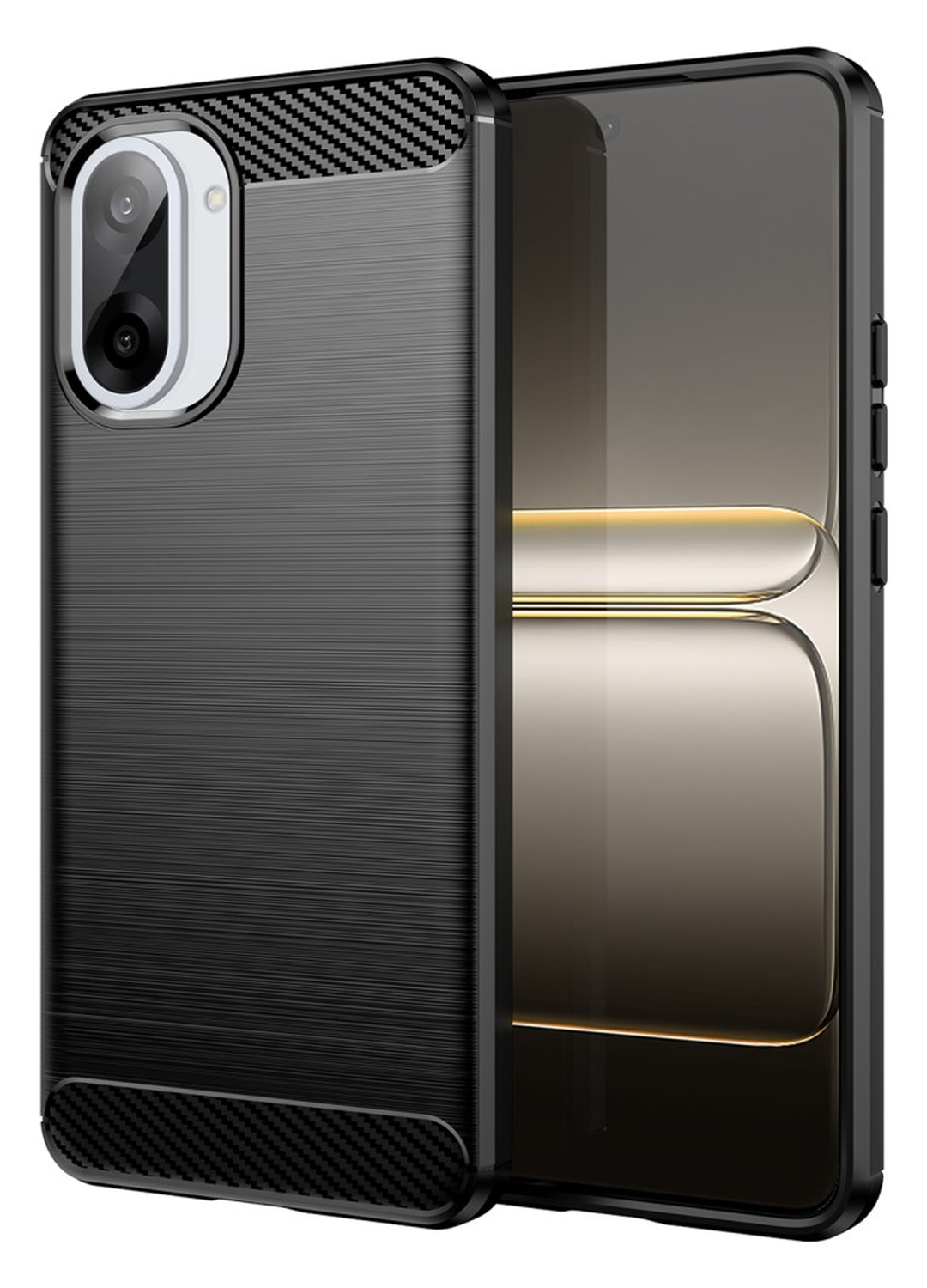 OnePlus Nord CE 5 Hoesje Geborsteld TPU Flexibele Back Cover Zwart afbeelding 1