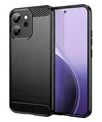 Oppo Reno 14 F Hoesje Geborsteld TPU Flexibele Back Cover Zwart afbeelding