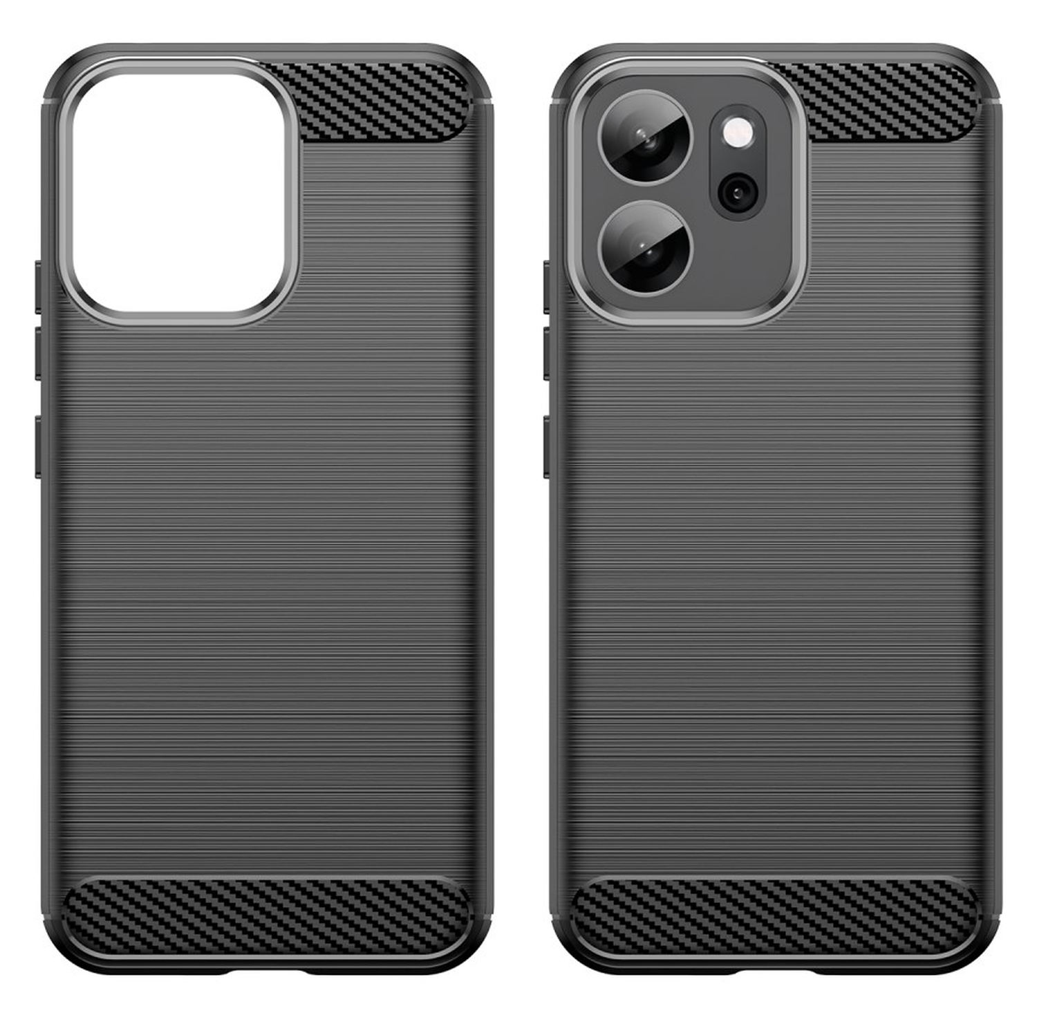 Oppo Reno 14 F Hoesje Geborsteld TPU Flexibele Back Cover Zwart afbeelding 2