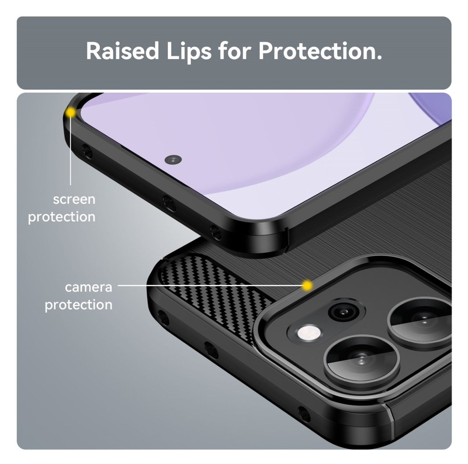 Oppo Reno 14 F Hoesje Geborsteld TPU Flexibele Back Cover Zwart afbeelding 7