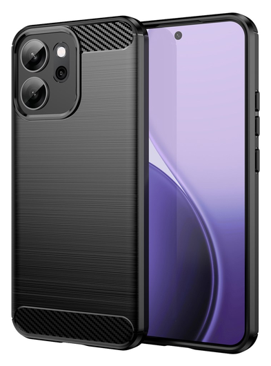 Oppo Reno 14 F Hoesje Geborsteld TPU Flexibele Back Cover Zwart afbeelding 1