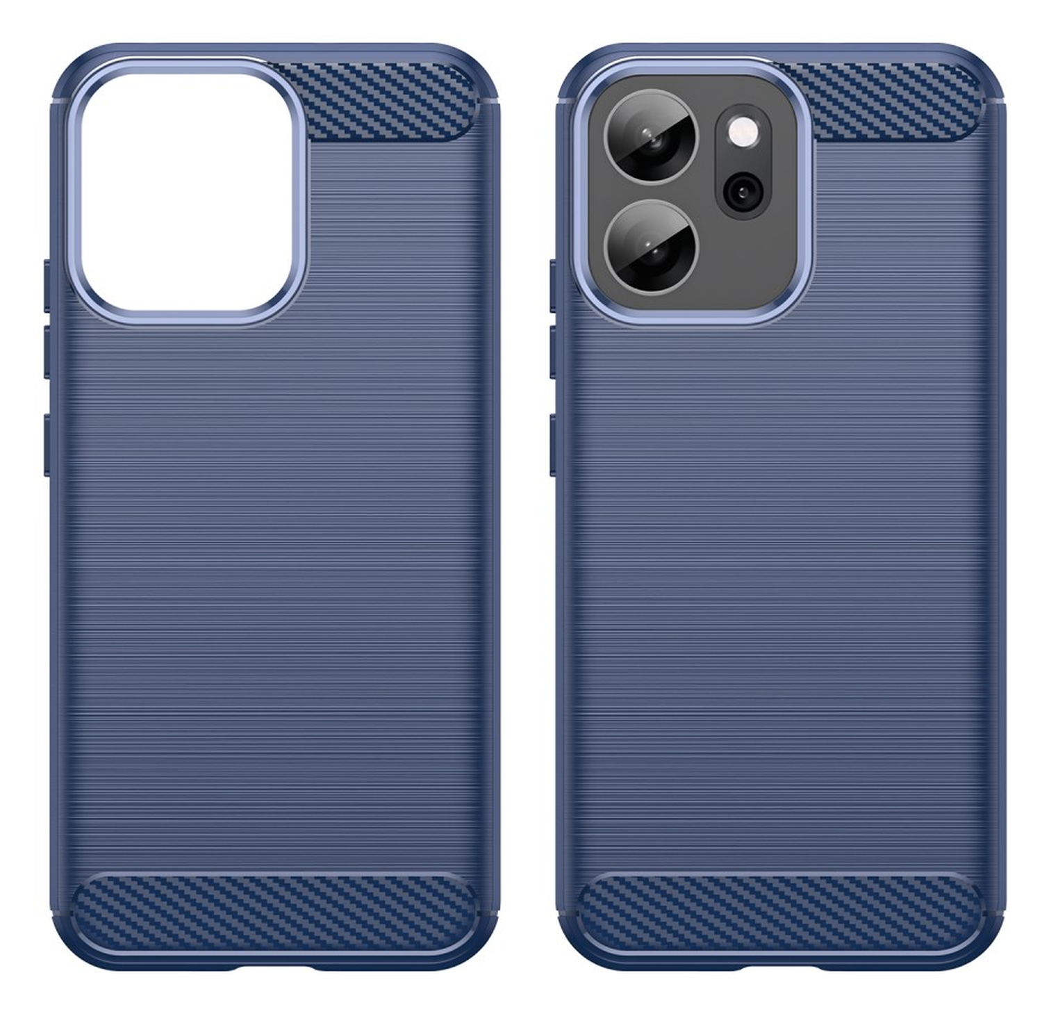 Oppo Reno 14 F Hoesje Geborsteld TPU Flexibele Back Cover Blauw afbeelding 2
